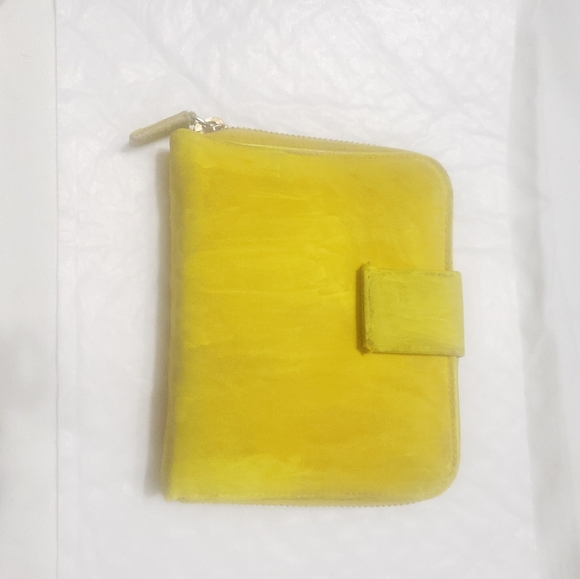 PRADA Vintage YELLOW BIFOLD CANVAS WALLET - Picture 3 of 15